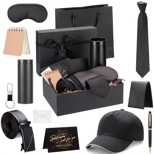 AmazingSpark 12 Pcs Men Gift Basket Tumbler Wallet Hat,Bow Gift Box by Unknown