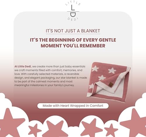 Baby Blanket 30x40 in, Pink – Soft Reversible Knit with Gift Bow, Oeko-Tex Certified, Breathable Swaddle & Receiving Blanket for Newborns, Crib & Stroller - Image 3