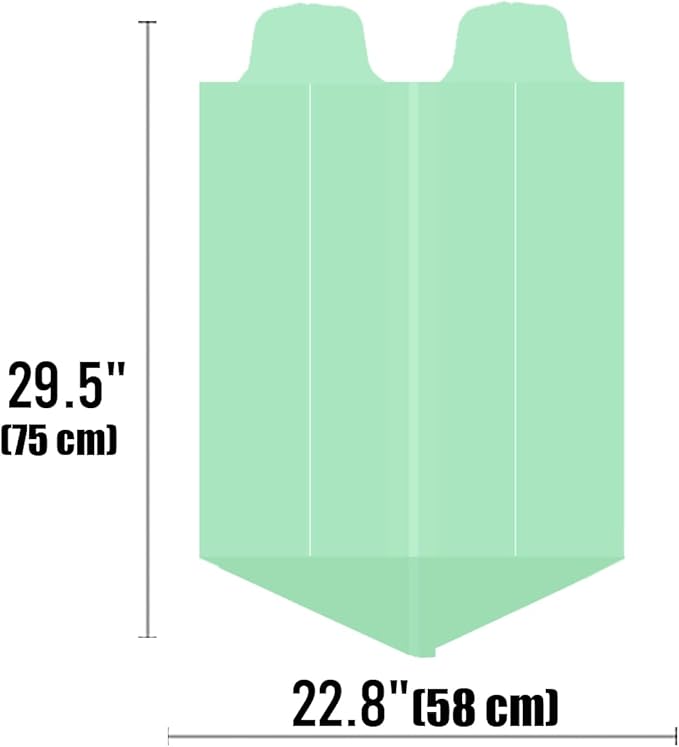 BEIDOU-PAC 8-10 Gallon Flap Tie Compostable Trash Bags, 60 Count, Compost Bags Kitchen Trash Bags, Sturdy Biodegradable Garbage Bags Food Scrap Waste Bags, ASTM D6400, US BPI Certified