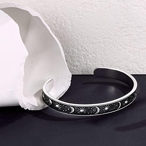 TONY & SANDY Inspirational Bracelets for Women Teen Girls Personalized Gifts for Daughter Granddaughter Mom Sister Friends Stainless Steel Engraved Cuff Birthday Easter Christmas - Image 3