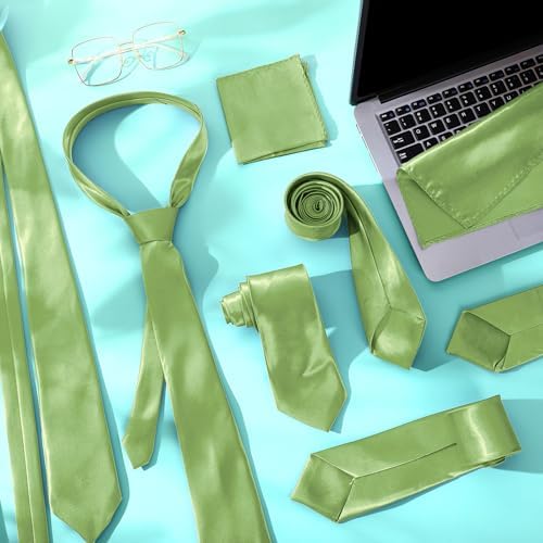 Zhanmai 48 Pcs Mens Ties and Pocket Square Set Satin - Image 6