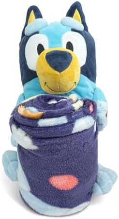 Northwest Bluey Character Hugger Pillow & Silk Touch Throw Blanket Set, 40" x 50", Hooray - Image 2