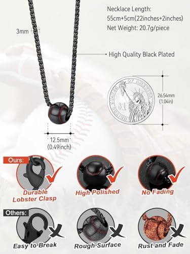 FaithHeart Sports Necklace for Men Women, Stainless Steel Gold Plated 3D Football/Soccer/Basketball/Volleyball Pendant Jewelry with Delicate Gift Packaging - Image 6