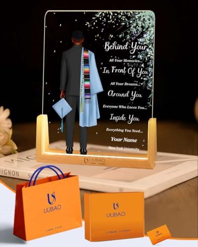 Personalized Name Graduation Gifts Custom Night Light LED Table Lamp Portrait Creator for Him 2026 University High School Keepsake(Boy A) by UUBAO