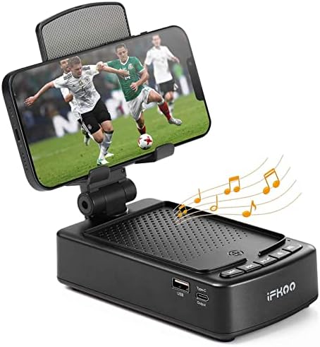 Gifts for Men Women, Phone Stand with Bluetooth Speaker BT5.3, Gifts for Him Dad Who have everything, Phone Holder with Wireless Speaker for iPhone/Android/Tablet, Tech Gadgets,Birthday Gifts for Men by iFkoo
