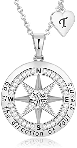 Peeshow Graduation for Her Gifts, 2026 College Graduation Women's Gift, Inspirational 925 Sterling Silver Based Compass Necklaces Gifts for Daughter Granddaughter Friend High School Masters Degree by PeeshowJewelry