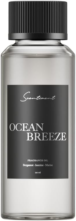 Scentiment Diffuser Oil - Ocean Breeze | Inspired by Five Star Hotels' Lobby Scent | Luxurious Scent with Notes of Bergamot, Lemon, Jasmine with Marine & Amber (120ml)