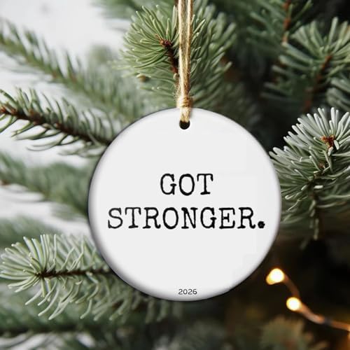 Fitness Wins 2026 Ornament, Minimalist Gym Ornament | Weight Lifter Runner Gift | Workout Motivation Keepsake - GOT Stronger - Image 3