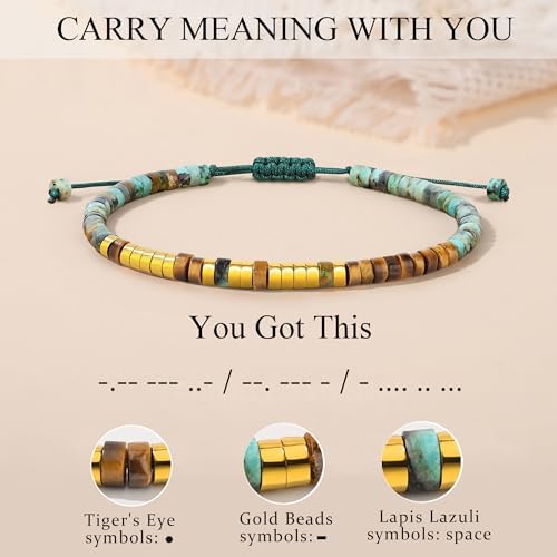 JoycuFF Morse Code Bracelets Christmas Birthday Gifts for Women Her - Image 3