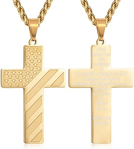 DuoDiner 18+2" Cross Necklace for Men Boys Christian Confirmation Gifts - Image 3