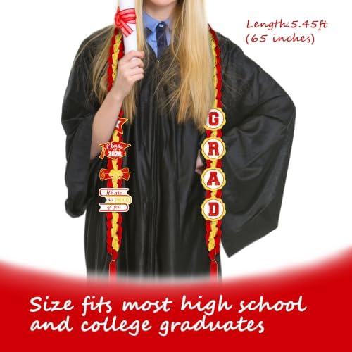 Tifeson Graduation Leis Decorations 2026 - Handmade Double Braided Graduation Ribbon Leis with Glitter Pins for Him Her High School College Congrats Grad Gifts Party Supplies - Image 2