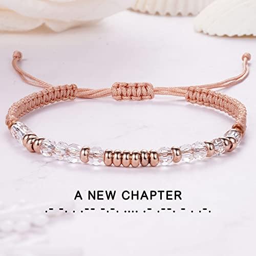 Morse Code Bracelets for Women Mothers Day Gifts 2026 Graduation Gifts Mom Birthday Gift Pink Braided Bracelets Teen Trendy Stuff Inspirational Best Friend Birthday Gifts for Daughter Girlfriend Christmas Stocking Stuffers Jewelry - Image 5