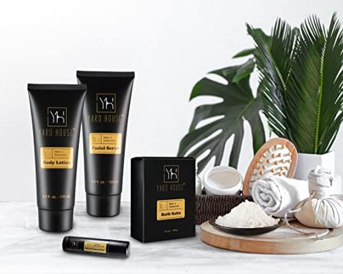 YARD HOUSE Bath and Body Gift Set for Men - Sandalwood Amber - Birthday, Christmas, Fathers Day Gifts From Wife Daughter Son for Husband, Dad - Relax Spa Kit w. Full Size Items in Deluxe Toiletry Bag - Image 5