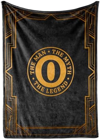 Gifts for Men, Initial Mens Blanket, Birthday Gift for Him, 50"x 65", O by InnoBeta