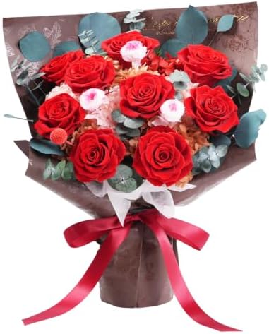 Lovenfold Flowers for Delivery Birthday Flowers Gift for Her,Preserved Flowers Bouquet 9 Roses Bouquet,Birthday Gifts for Women Mom Grandma(9 Red Roses) by lovenfoldrose