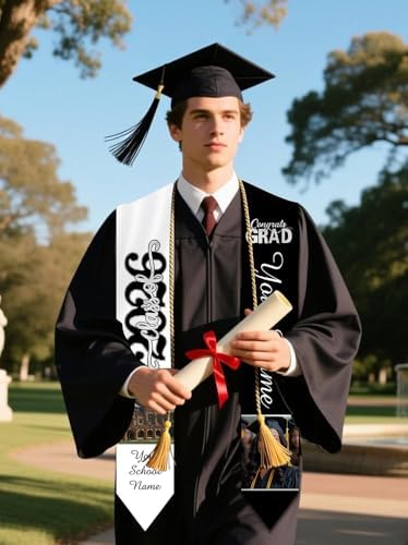 Personalized Graduation Stole Sash Custom Class of 2026 Congratulation Graduation Gifts with Photo - Image 6