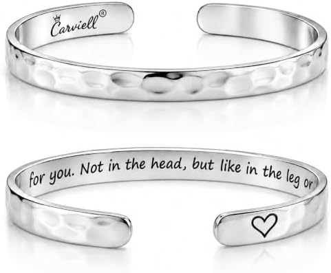 Carviell Bracelets for Women – 100+ Meaningful Engraved Messages – Solid 316L Surgical Stainless Steel Cuff Bracelet – Gift Ready by Carviell