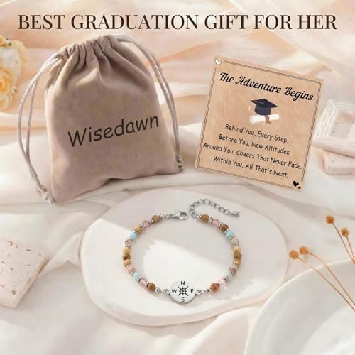 2026 Graduation Gift for Her - Inspirational Compass Bracelet with Card - Jewelry Gifts for Teen Girls, Women, High School, College & Masters Degree Graduates - Image 6
