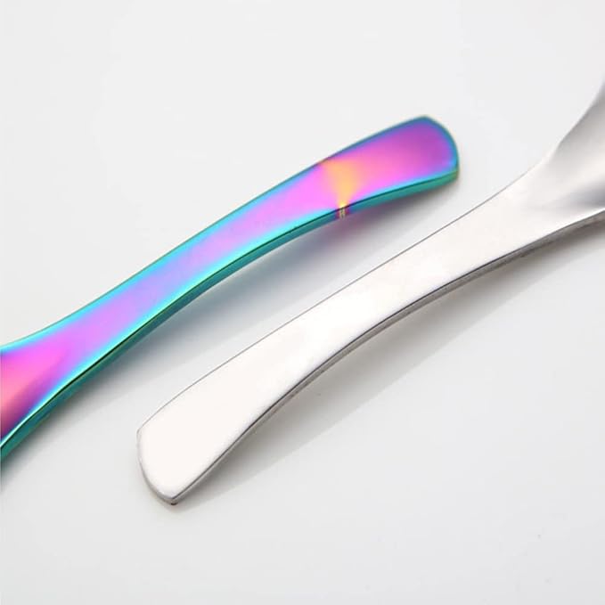 5 PCS Stainless Steel Mirror Finish Soup & Dessert Spoons for Soup, Rice, Tea, Milk, Coffee & Ice Cream(Golden)
