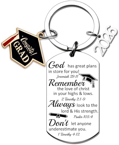 Inspirational Grad Gift For Her Him Class Of 2026 Graduation Keychain Gift by VMHEFAV