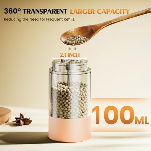 Electric Salt and Pepper Grinder Set Automatic Battery Pepper Mill Shakers Adjustable Coarseness Upgraded Larger Capacity with Led Home and Kitchen Appliances Birthday Gifts for Women Mom - Image 4