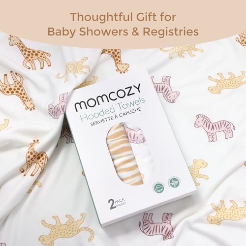 Momcozy Baby Towels, Soft Absorbent Bath Towel for Newborn&Toddler,Stripes - Image 4