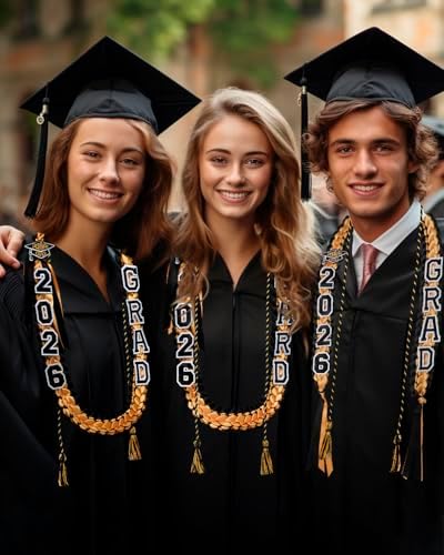 ALKB 2026 Graduation Lei Set - Two-Tone Braided Ribbon with Honor Cord, Unisex Graduation Gift for Graduates, Polyester - Image 6