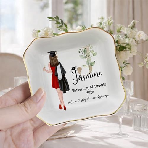 Personalized Graduation Gifts Jewelry Dish, Customized High School University Graduate Class of 2026 Gift, Custom Grad Gifts for Daughter Granddaughter 2026 - Image 3