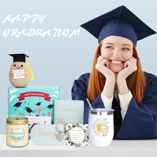 Graduation Gift for Her 2026,She Believed She Could So She Did,Congratulation College High School Graduation Tumbler Gift Set - Image 2