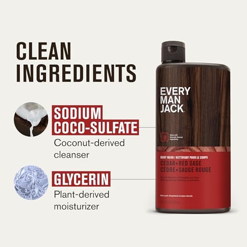 Every Man Jack Hydrating Body Wash for Men, Cedar Red Sage, 2pk - Image 5