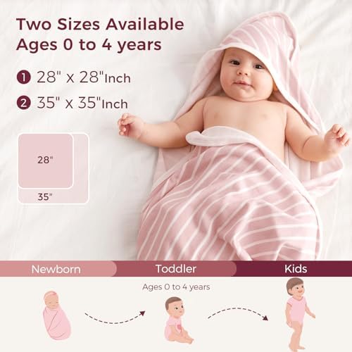 Momcozy Baby Towels, Soft Absorbent Bath Towel for Newborn&Toddler,Flower - Image 5