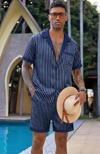 Ekouaer Men Silk Pajamas Set 2 Pieces Satin Pj Button Down Loungewear Sets - Image 3
