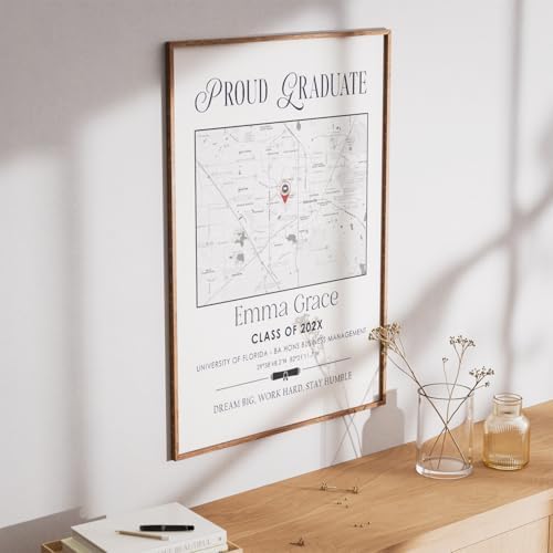 Customized College Map Graduation Gift, Personalized Grads Gifts For Her, High School, College, University Map Print For Son, Custom Grad Gift For Him Design 1 - Image 3