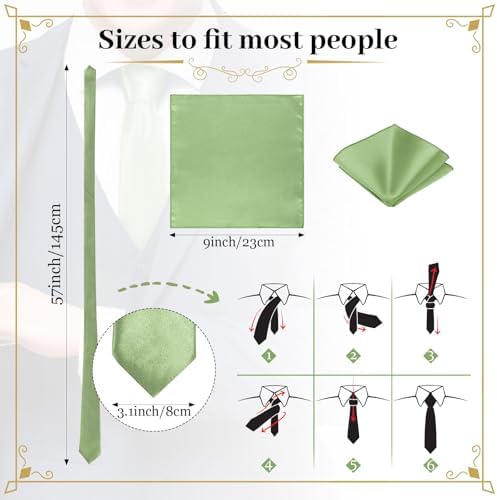 Zhanmai 48 Pcs Mens Ties and Pocket Square Set Satin - Image 2