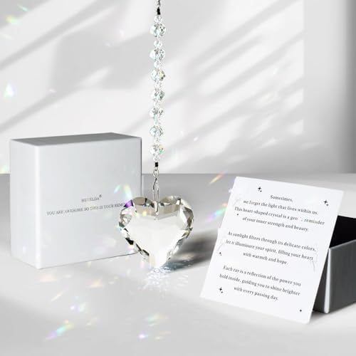 Hegelda White Birthday Gifts for Women Friendship Heart Crystals Suncacther - Image 2