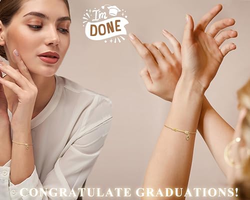 2026 Graduation Gifts, Graduation Gift for Her High School College Graduation Gifts for Teen Girls 5th 8th Grade Masters Degree Grads Initial Bracelets for Women Letter A-Z Charm Bracelet Daughter Niece Granddaughter Girlfriend Jewelry - Image 5