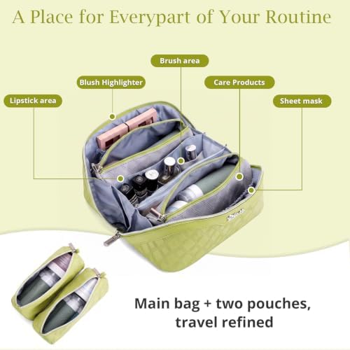 BOYATU Travel Makeup Bag Organizer: 3 Pcs Cosmetic Bag Set for Women Green - Image 3