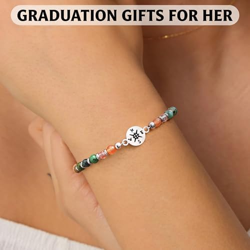 Graduation Gifts for Her 2026, Graduation Bracelet with Compass 5th 6th 8th Grade High Middle School College Graduates Gifts for Her Daughter Granddaughter - Image 2