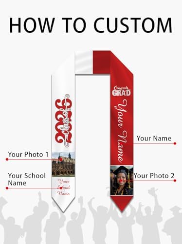 Personalized Graduation Stole Sash Custom Class of 2026 Congratulation Graduation Gifts with Photo - Image 2