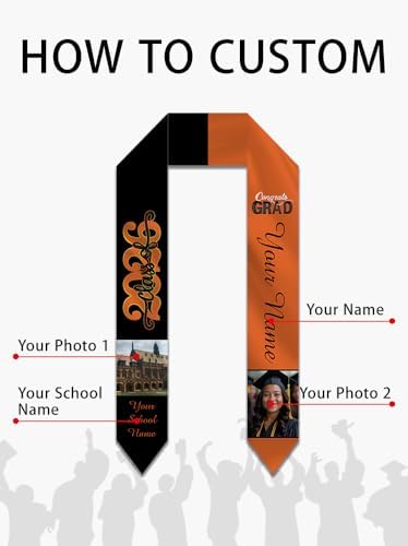 Personalized Graduation Stole Sash Custom Class of 2026 Congratulation Graduation Gifts with Photo - Image 2