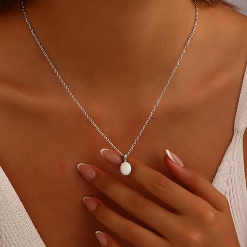 2026 Graduation for Her Opal Necklace , Graduation Decorations Necklace for Women Middle High School College Graduates,18K Gold/Silver Plated Opal Graduation Necklace with Greeting Card and Gift Box - Image 4