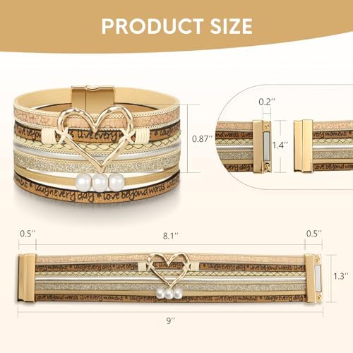 Desimtion Leather Wrap Bracelets for Women, Hidden Inspirational Message - Image 3