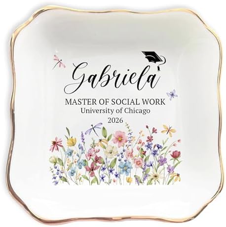 Personalized Graduation Jewelry Dish - Customized High School Graduate Gifts - Graduation Gift for Her 2026 (MSW-TRAY1) by ZISOL26HZ