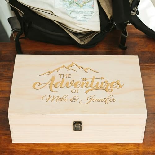 Personalized Adventure Memory Box, Engraved Travel Keepsake for Couples - Image 5