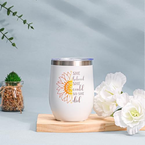 Graduation Gift for Her 2026,She Believed She Could So She Did,Congratulation College High School Graduation Tumbler Gift Set - Image 3