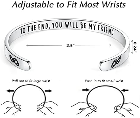 TONY & SANDY Inspirational Bracelets for Women Teen Girls Personalized Gifts for Daughter Granddaughter Mom Sister Friends Stainless Steel Engraved Cuff Birthday Easter Christmas - Image 4