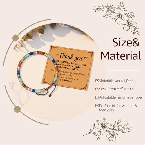AGOT Thank You Gifts for Women: Teacher Appreciation Office Gifts for Coworkers Employee Boss Lady Manager Colleague Natural Stone Bracelet - Image 2