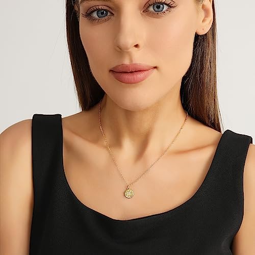 Zealmer Dainty 18K Gold Plated Compass World Map Pendant Necklace Graduation Gift for Friends - Image 2