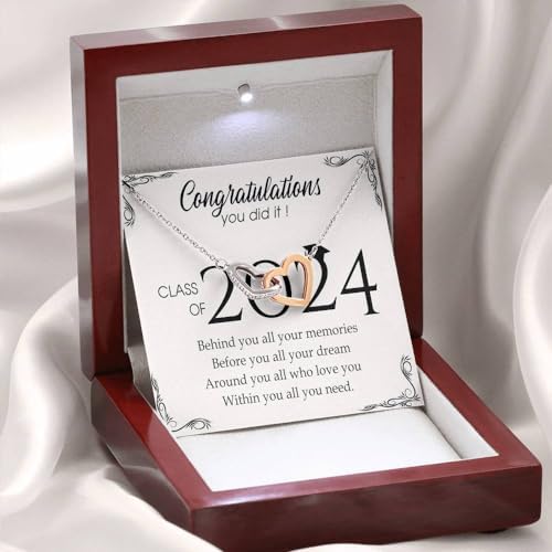 VIRAGIL 2023 Graduation Gifts for Her, Class of 2024 Love Knot Sterling Silver Pendant Necklace Senior College Graduation Jewelry Gifts for Girl Daughter - Image 3