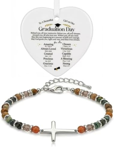LINGYUAN Graduation Bracelet for Her 2026, Beaded Jewelry Gift with Inspirational Message Card, Adjustable Keepsake for High School or College Graduate by LINGYUAN%E9%9D%88%E6%84%BF